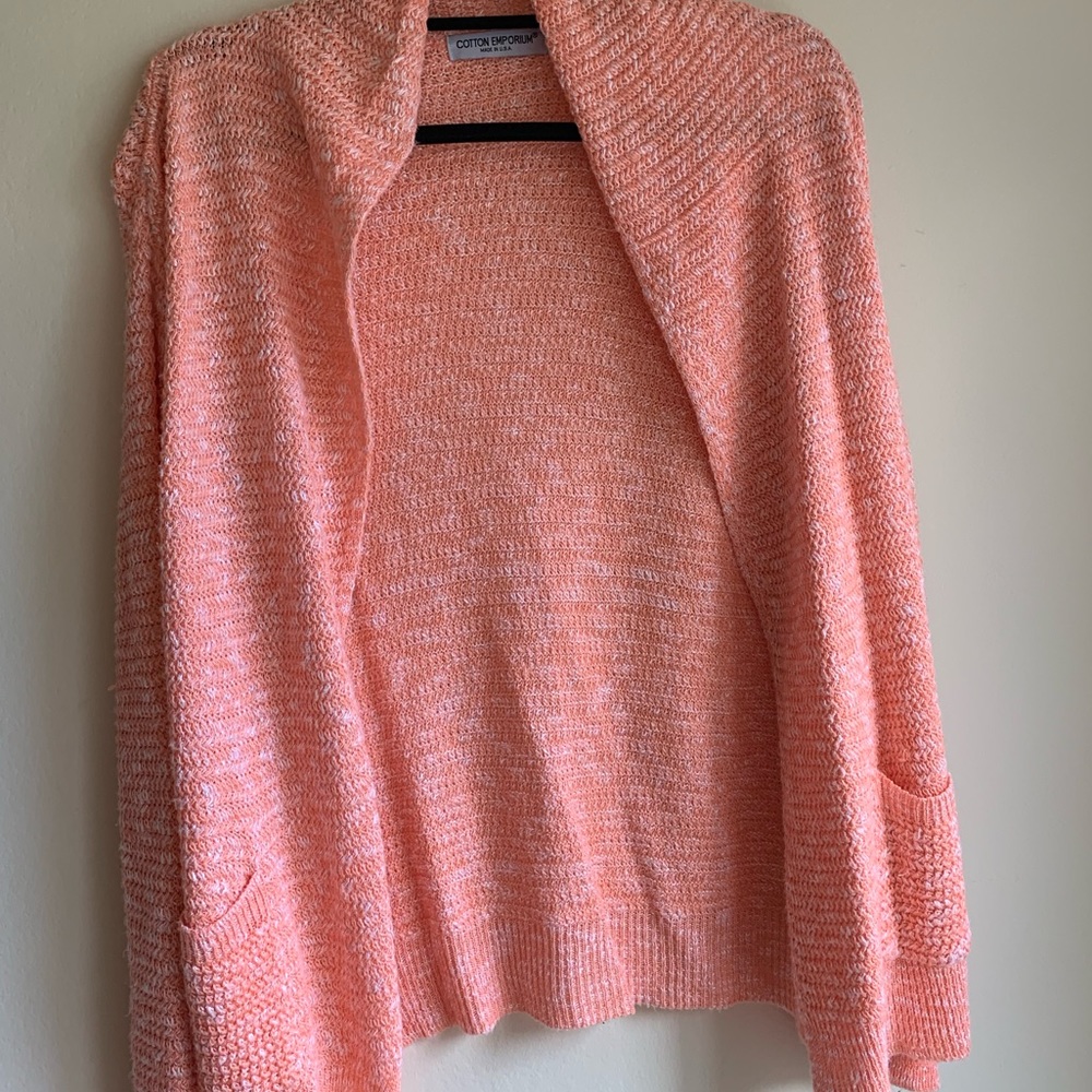 Pinkish Orangeish comfy cardigan